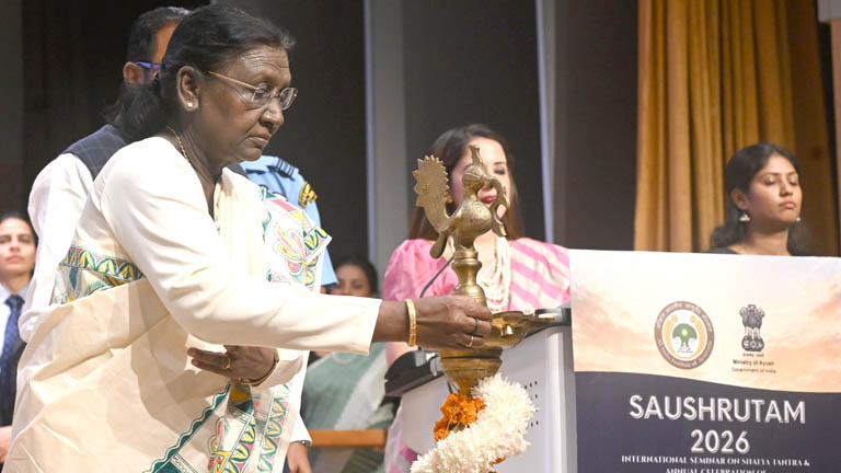 Center brings global recognition to Ayurveda and Yoga: President Droupadi Murmu praises