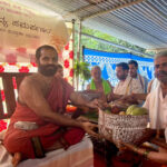 Awareness padayatra led by Sri Vishwavallabha Thirtha Swamiji for the conservation of organic farming and traditional paddy varieties