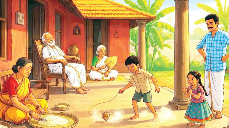 Parents and children on the swing of life