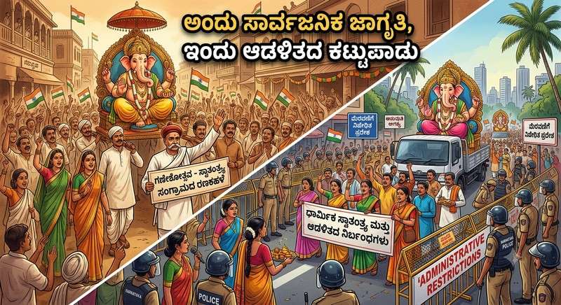 ಗಣೇಶೋತ್ಸವ: ಅಂದು ಸಾರ್ವಜನಿಕ ಜಾಗೃತಿ, ಇಂದು ಆಡಳಿತದ ಕಟ್ಟುಪಾಡು