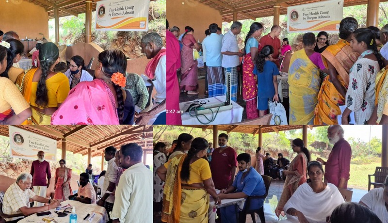 ದರ್ಪಣ ಆಶ್ರಮದಲ್ಲಿ ಗ್ರಾಮಸ್ಥರಿಗಾಗಿ ಉಚಿತ ಬೃಹತ್ ಆರೋಗ್ಯ ಶಿಬಿರ