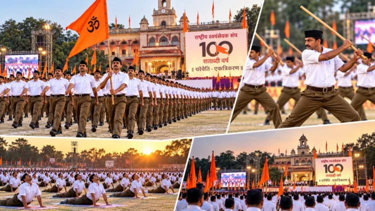ಮಧ್ಯಪ್ರದೇಶದಲ್ಲಿ ಆರ್‌ಎಸ್‌ಎಸ್ ಶತಮಾನೋತ್ಸವ ಸಮಾರೋಪ: ಇಂದೋರ್‌ನಲ್ಲಿ ಪಥಸಂಚಲನ, ಯೋಗ ಪ್ರದರ್ಶನದಲ್ಲಿ ಒಂದು ಲಕ್ಷ ಸ್ವಯಂಸೇವಕರು ಭಾಗಿ